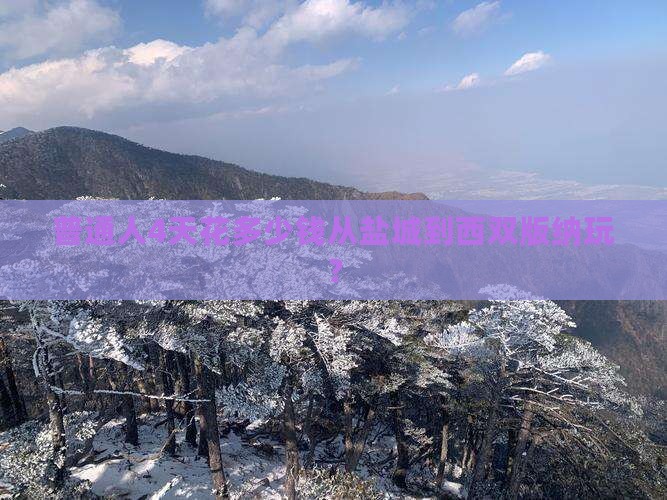 普通人4天花多少钱从盐城到西双版纳玩？