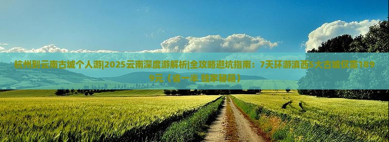 杭州到云南古城个人游