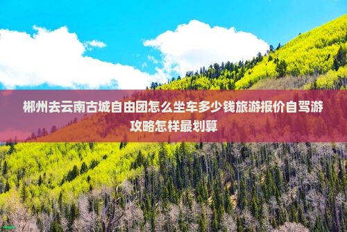 郴州去云南古城自由团