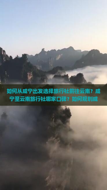 如何从咸宁出发选择旅行社前往云南？咸宁至云南旅行社哪家口碑？如何规划咸宁至云南的旅行路峡