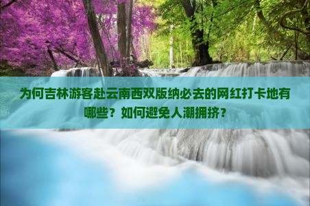 为何吉林游客赴云南西双版纳必去的网红打卡地有哪些？如何避免人潮拥挤？