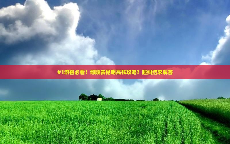 #1游客必看！鄢陵去昆明高铁攻略？超纠结求解答