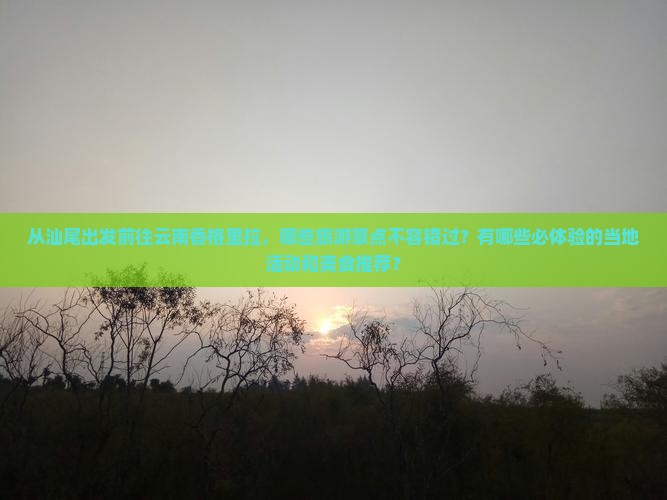从汕尾出发前往云南香格里拉，哪些旅游景点不容错过？有哪些必体验的当地活动和美食推荐？
