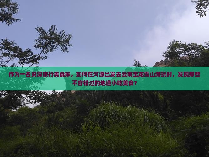 作为一名资深旅行美食家，如何在河源出发去云南玉龙雪山游玩时，发现那些不容错过的地道小吃美食？