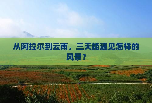 从阿拉尔到云南，三天能遇见怎样的风景？