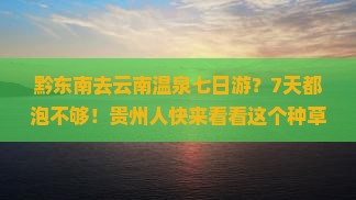 黔东南去云南温泉七日游
