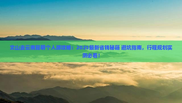 文山去云南昆明个人游