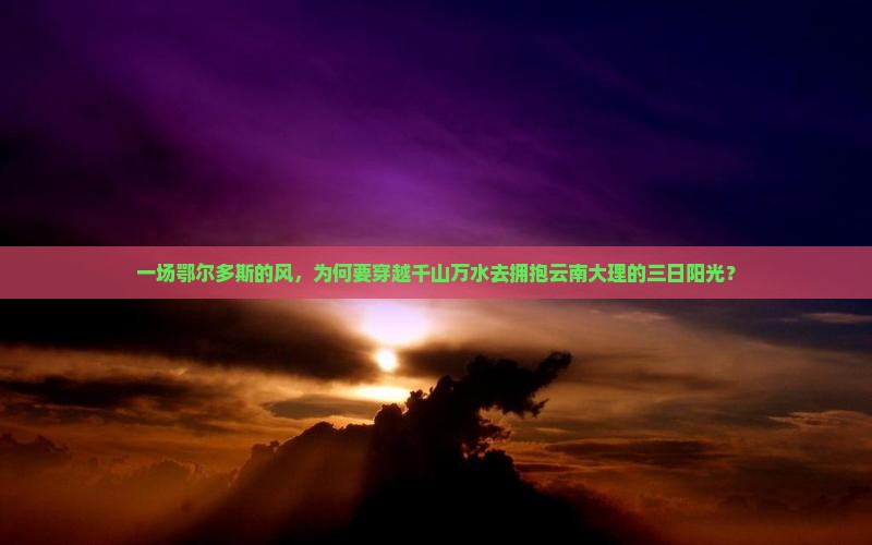一场鄂尔多斯的风，为何要穿越千山万水去拥抱云南大理的三日阳光？