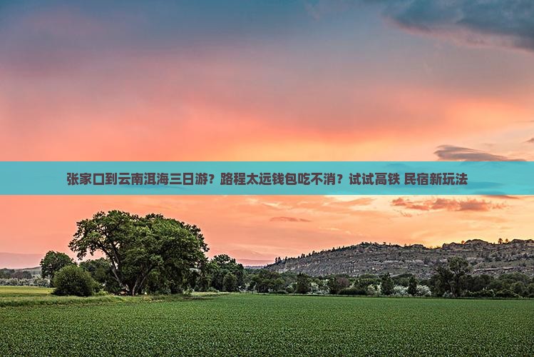 张家口到云南洱海三日游？路程太远钱包吃不消？试试高铁+民宿新玩法