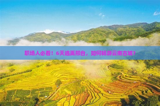 职场人必看！6天逃离邢台，如何畅游云南古城？