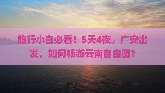 广安到云南自由团