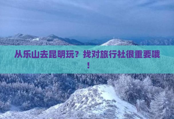 乐山到云南昆明旅行社
