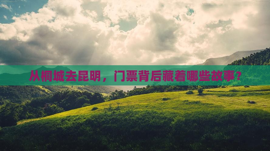 桐城到云南昆明门票