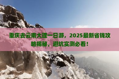 重庆去云南大理一日