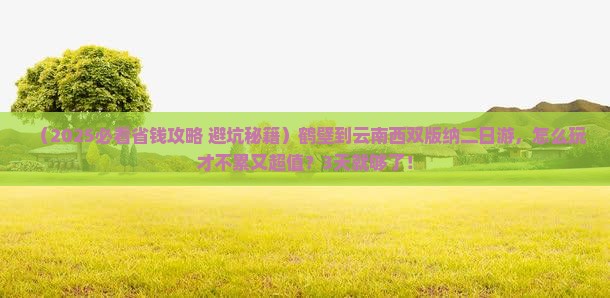 鹤壁到云南西双版纳二日游