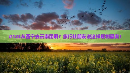 西宁到云南昆明旅行社
