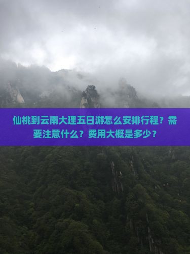 仙桃去云南大理五日游
