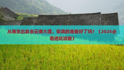 南京去云南大理自由行
