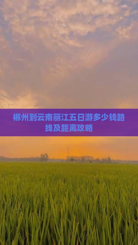 郴州到云南丽江五日游