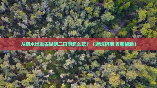 衡水去云南昆明二日游