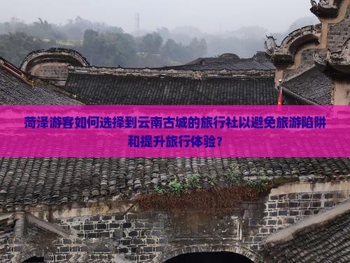 菏泽到云南古城旅行社