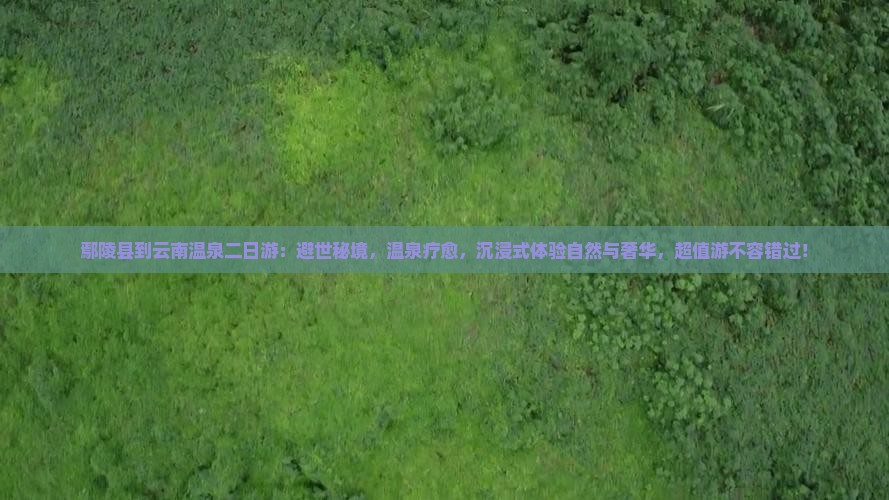 鄢陵县到云南温泉二日游