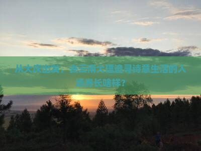 大庆去云南大理门票