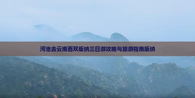 河池去云南西双版纳三日游