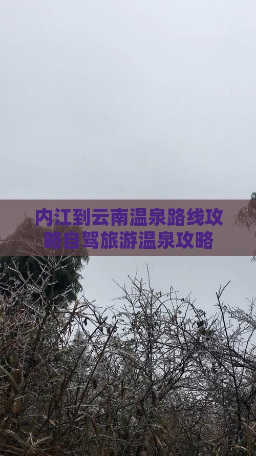 内江到云南温泉攻略