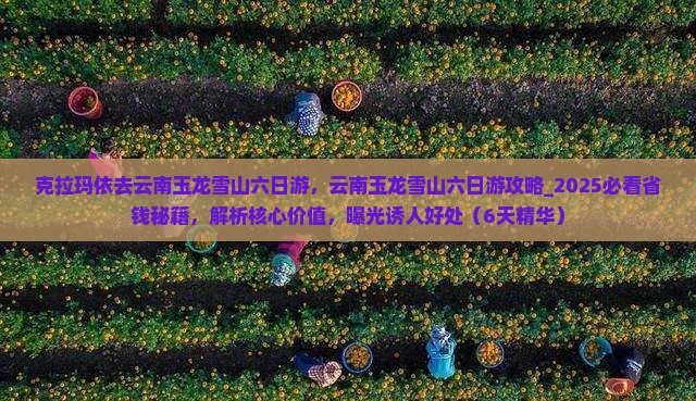 克拉玛依去云南玉龙雪山六日游