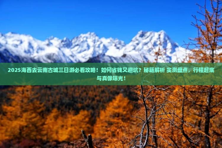 海西去云南古城三日游