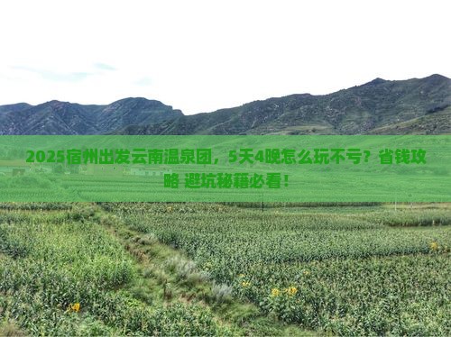 宿州到云南温泉大型旅游团