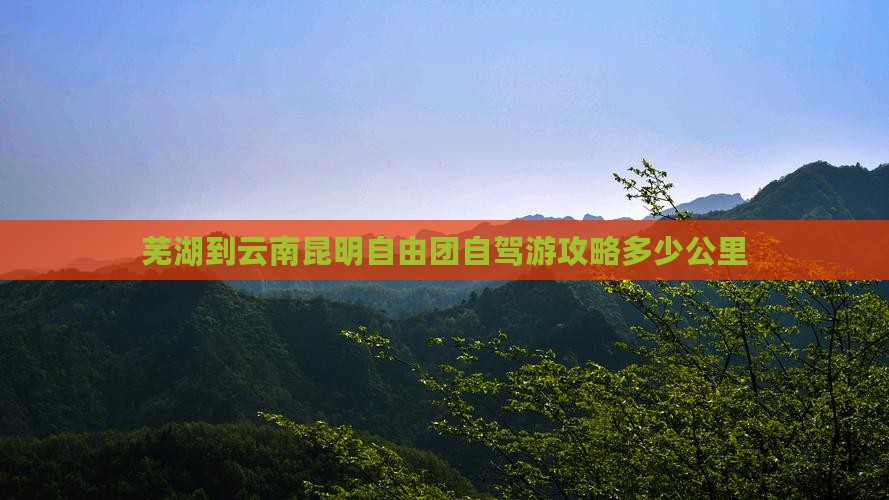 芜湖到云南昆明自由团
