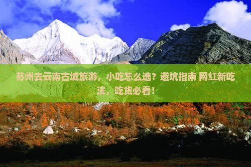 苏州去云南古城旅游小吃