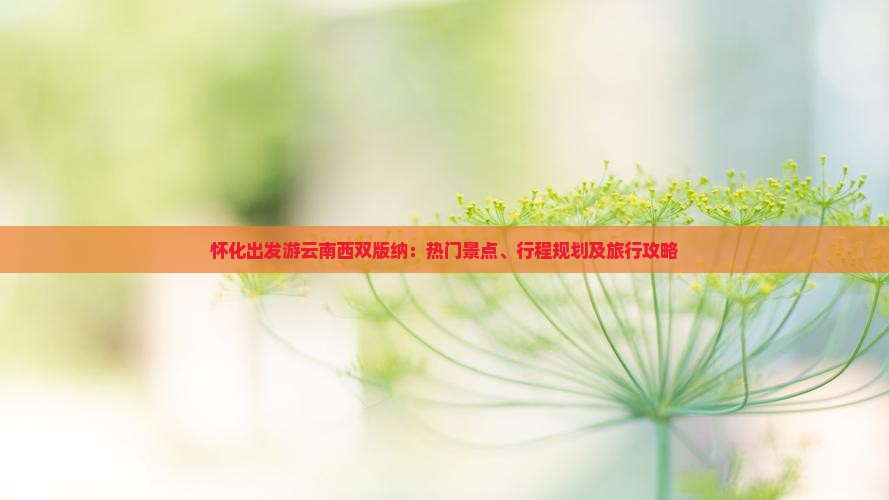 怀化出发游云南西双版纳：热门景点、行程规划及旅行攻略