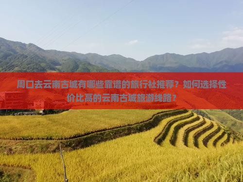 周口去云南古城旅行社
