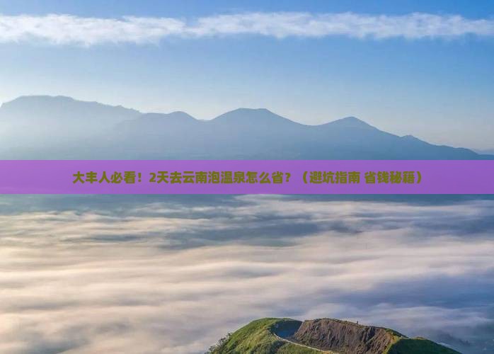 大丰去云南温泉二日游