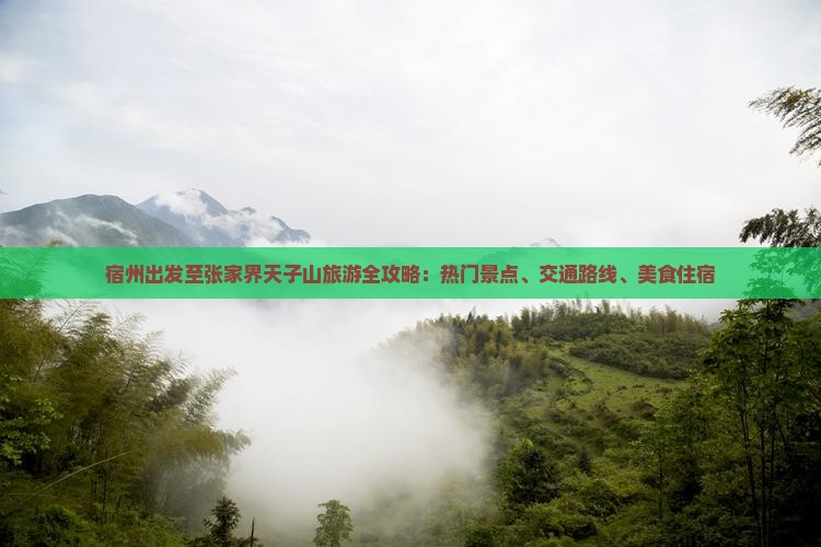 宿州出发至张家界天子山旅游全攻略：热门景点、交通路线、美食住宿