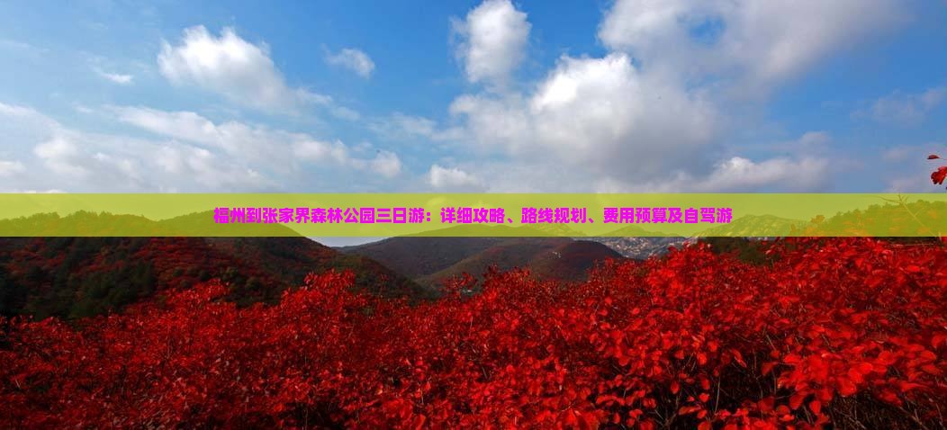 福州到张家界森林公园三日游：详细攻略、路线规划、费用预算及自驾游