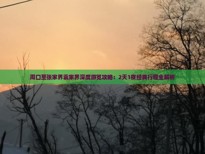 周口至张家界袁家界深度游览攻略：2天1夜经典行程全解析