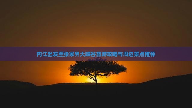 内江出发至张家界大峡谷旅游攻略与周边景点推荐