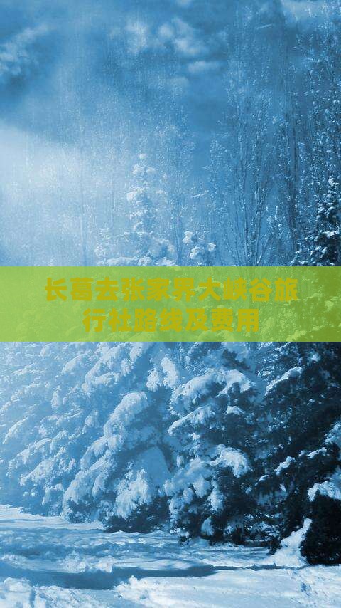 长葛去张家界大峡谷旅行社路线及费用