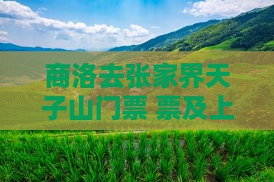 商洛去张家界天子山门票+票及上山方式一览