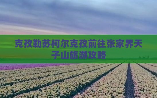 克孜勒苏柯尔克孜前往张家界天子山旅游攻略