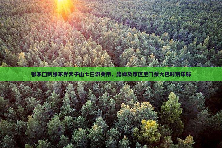 张家口到张家界天子山七日游费用、路线及市区至门票大巴时刻详解