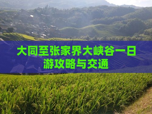 大同至张家界大峡谷一日游攻略与交通