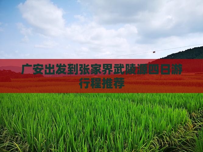 广安出发到张家界武陵源四日游行程推荐