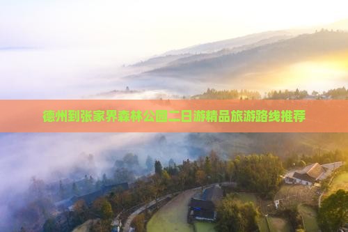 德州到张家界森林公园二日游精品旅游路线推荐