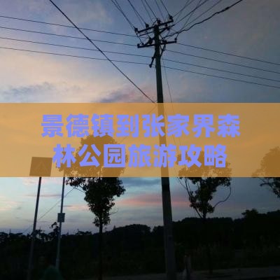 景德镇到张家界森林公园旅游攻略 景德镇到张家界森林公园旅游攻略
