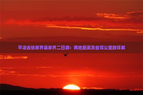 平凉去张家界袁家界二日游：两地距离及自驾公里数详解